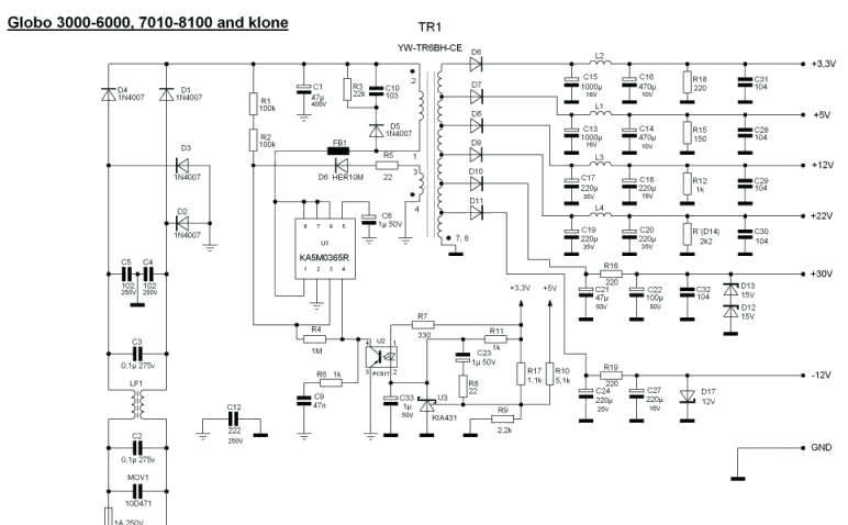 схема блока питания globo 3000-6000 схема блока питания globo 3000-6000